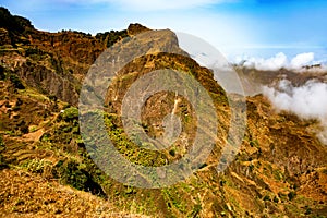Mountain landscape near Pico da Cruz, Santo Antao Island, Cape Verde, Cabo Verde, Africa