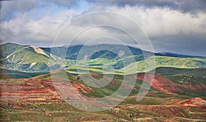 Mountain landscape from the northern region of Azerbaijan, Siazan.