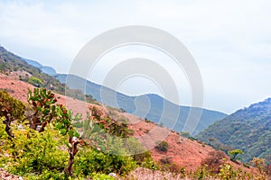 Mountain landscape by Oaxaca in Mexico photo