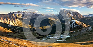 Mountain landscape - Odle mountain range, Gardena Valley, Dolomites, Italy