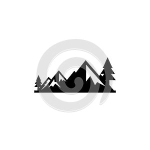 Mountain landscape outdoor peak adventure silhouette logo