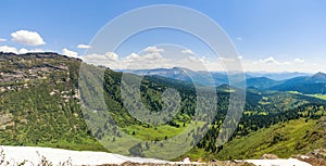 Mountain landscape. Panorama of Siberian Sayan mountains. Ergaki Natural Park