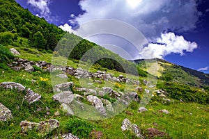 Mountain landscape in the Pyrenees.