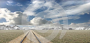 Mountain Landscape with Railway Line