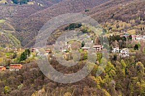 Mountain landscape from Ramponio Verna, province of Como, taly