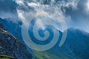 Mountain landscape in Rohace area of the Tatra National Park, Sl