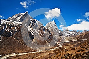 Mountain landscape in Sagarmatha National Park, Nepal Himalaya