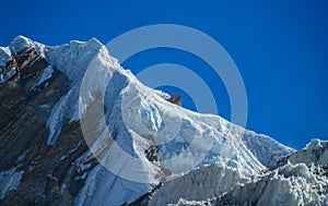 Mountain landscape and scenic view of high mountains in Himalayas