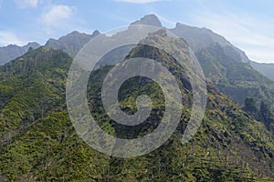 Mountain landscape in Serra de Agua region on Madeira island, Portugal