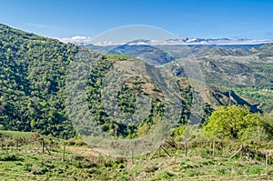 Mountain landscape in the Sierra de Cantabria, northern Spain photo