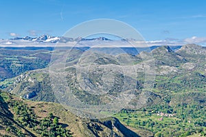 Mountain landscape in the Sierra de Cantabria, northern Spain photo