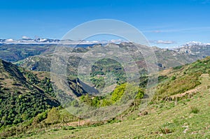 Mountain landscape in the Sierra de Cantabria, northern Spain photo