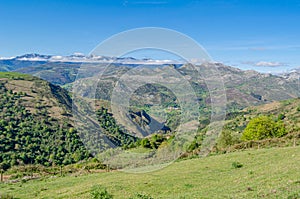 Mountain landscape in the Sierra de Cantabria, northern Spain photo