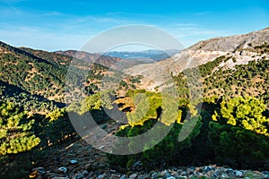 Mountain landscape of Sierra de las Nieves, Andalusia, Spain