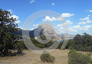 Mountain, landscape, sky, mountains, nature, clouds, summer, green, blue, valley, hill, cloud, travel, forest, trees, view, grass,