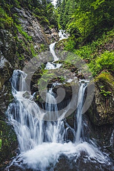 Mountain landscape in Slovakia. Magical forest in natural park. Matinske hole