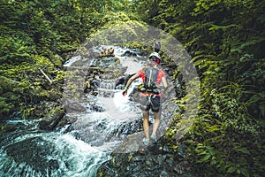 Horská krajina na Slovensku. Čarovný les v prírodnom parku. Via ferrata martinske hole