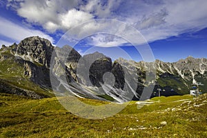 Mountain landscape of the Stubai Alps