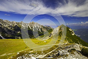 Mountain landscape of the Stubai Alps