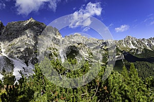 Mountain landscape of the Stubai Alps