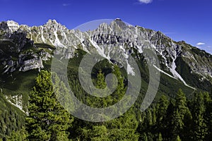 Mountain landscape of the Stubai Alps