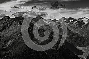 Mountain landscape of the Stubai Alps