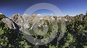 Mountain landscape of the Stubai Alps