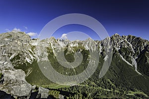 Mountain landscape of the Stubai Alps