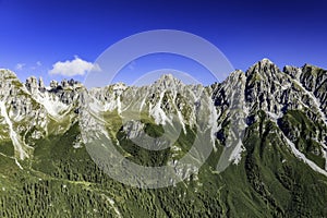 Mountain landscape of the Stubai Alps