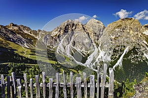 Mountain landscape of the Stubai Alps