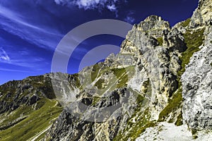 Mountain landscape of the Stubai Alps