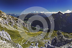 Mountain landscape of the Stubai Alps