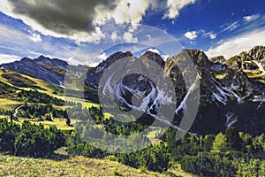 Mountain landscape of the Stubai Alps