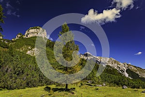 Mountain landscape of the Stubai Alps