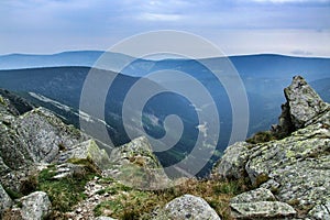 Mountain landscape of Sudetes in Poland