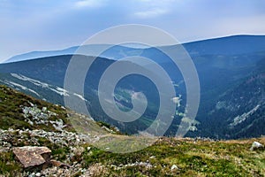 Mountain landscape of Sudetes in Poland
