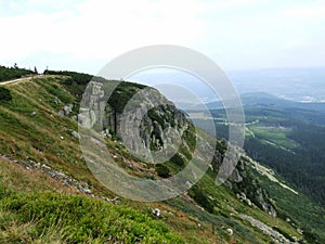 Mountain landscape of Sudetes in Poland