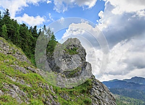 Mountain landscape in summer. View from hill Nosal in Tatra Mountains
