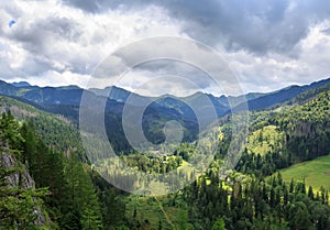 Mountain landscape in summer. View from hill Nosal in Tatra Mountains