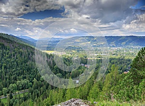 Mountain landscape in summer. View from hill Nosal in Tatra Mountains