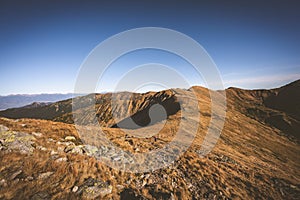 Mountain landscape with sunny sky. Natural outdoor travel background. Slovakia, low tatras.