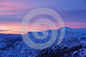 Mountain landscape at sunrise