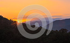 Mountain Landscape and Sunrise