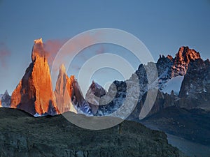 Mountains Peaks at sunrise