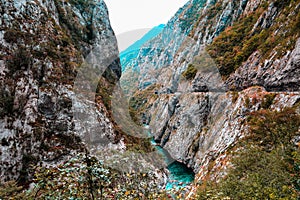 Mountain landscape. Tara River Canyon, part of rafting route, Durmitor National Park, Montenegro.
