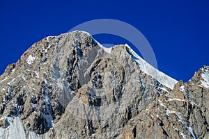 Mountain landscape in Tian Shan, glacier and rocky summits in Ala Archa
