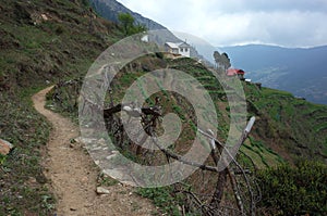 Mountain landscape, Trail between Jiri and Lukla, Lower part of Everest trek