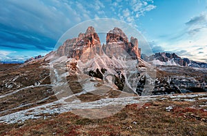 Mountain landscape - Tre Cime di Lavaredo, Dolomites, Italy photo