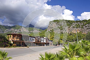 Mountain landscape in the Turkish town of Beldebi.