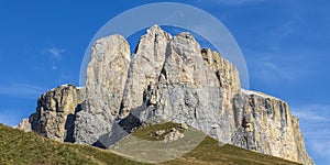 Mountain landscape at Valgardena pass. Dolomite Italy.
